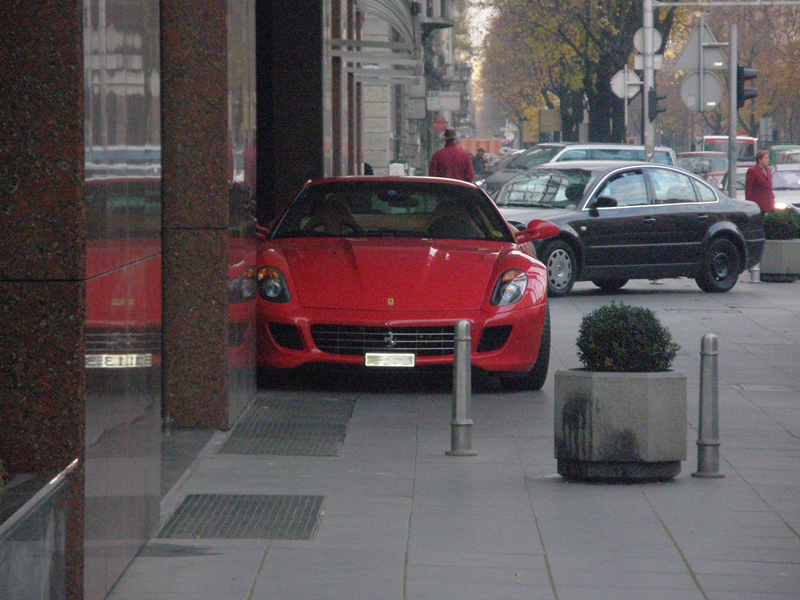 In front of the hotel